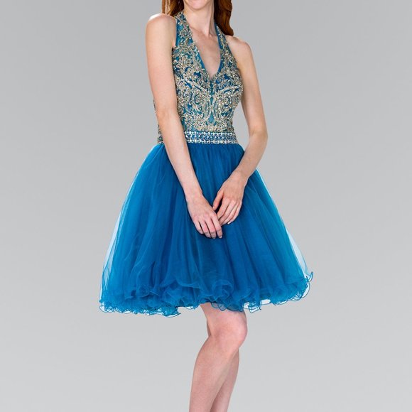 Halter Neck Sequined Prom Dress GS2382
